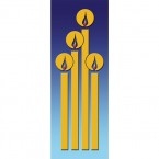Christmas Golden Candles Banner 1.2m x 0.5m (SMALL NO 13)