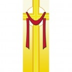 Easter Yellow Cross with Shroud Banner 1.2m x 0.5m (SMALL NO 13)
