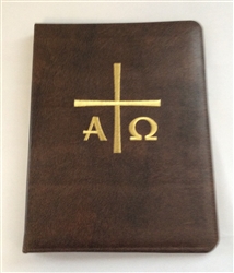 A4 Ring Binder Leather Folder Brown with AO & Cross