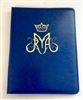 (NO 18) A4 Ring binder leather folder Blue with Maria designt