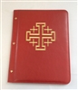 (NO 3) A4 Pocketed sleeves leather folder Red,Cross design