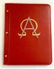 (NO 1) A4 Pocketed sleeves red leather folder alpha and omega design