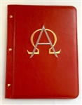 (NO 1) A4 Pocketed sleeves red leather folder alpha and omega design