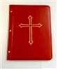 (NO 5) A4 Pocketed sleeves leather folder red cross design