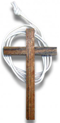 (NO 2) Plain Wooden Cross on String