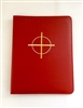 (NO 17) A4 Ring Binder Leather Folder Red with Cross and Circle