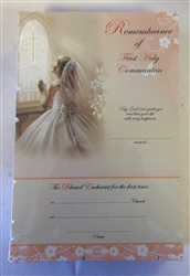 Communion day remembrance card