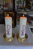 Pair of Nylon Candles with Brass Candle Holder