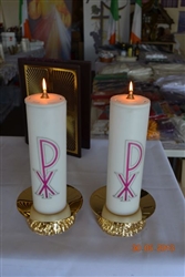 Pair of Nylon Candles with Brass Candle Holder