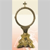 Gold Brass Baroque Monstrance with Cross Detail.