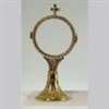 Gold Brass Monstrance with Cross detail.
