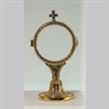 Gold Brass Monstrance with Cross detail.