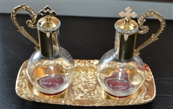 Magnetic Cruet Set on Pewter Gold Tray