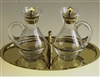 Cruet Set with Bronze Tray