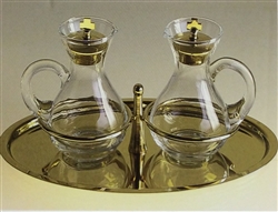 Cruet Set with Bronze Tray