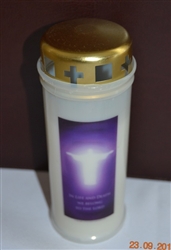 "( NO 1) In Life and Death we Belong to the Lord" Memorial Candle White (30)