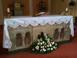 Blue and Gold Mary Altar Cloth
