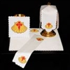 Red Cross and Gold Shell Altar Linen Set