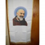 Padre Pio Banner with Gold Trim 160cm x 55cm