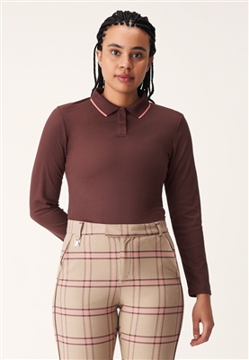 Rohnisch Nova long sleeve poloshirt, Bitter Brown