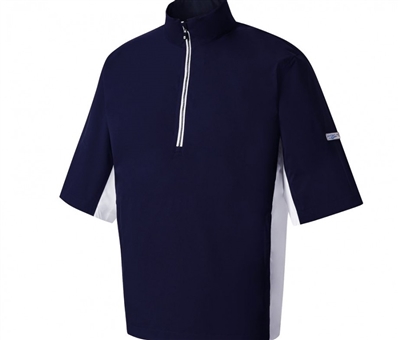 FootJoy Mens FJ Hydrolite Short Sleeve Rain Jacket 23729, Navy/White/Black