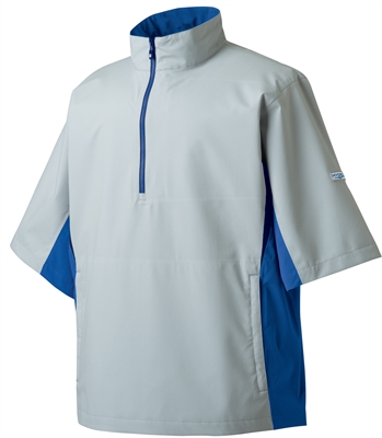 FootJoy Mens FJ Hydrolite Short Sleeve Rain Jacket 23731,Silver/Blue