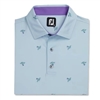 Footjoy Menâ€™s Thistle Print Polo, Mist Blue