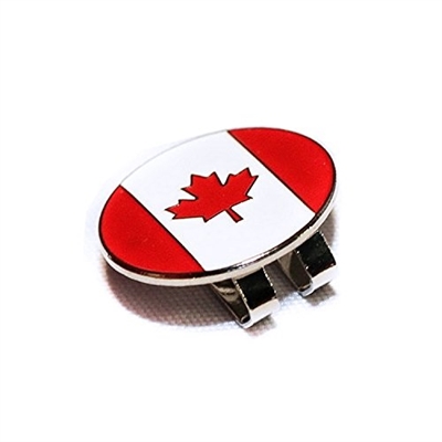 Golf Canada Flag Ball Marker & Cap Clip Hat Visor Clip