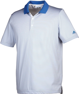 Adidas Men's 2-Colour Merch Stripe Polo - White/Blue