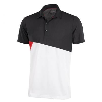 Galvin Green Mick Golf Polo Shirt, Black/Red/White