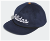 Adidas Corduroy Leather Five-Panel Rope Hat, Navy