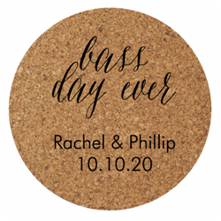 Personalized square or round cork coasters affordable wedding or party favor | Nuptial Necessities