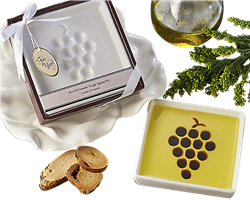 Vineyard select olive oil and balsamic vinegar dipping plate wedding or party favor