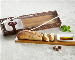 Bamboo bread board with porcelain dipping dish perfect gift or wedding favor | nuptial necessities