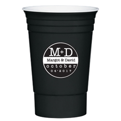Classic party cup personalized for your wedding reception, party or other event