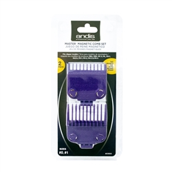 ANDIS MAGNETIC COMB SET 2PK NANO SILVER SIZE 1/16â€³, 1/8â€³ #01900