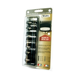 WAHL PREMIUM CUTTING GUIDES WITH METAL CLIP 8 PC PACK #3171-500