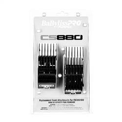 BABYLISS PRO BARBEROLOGY ATTACHMENT COMB 8 PC SET BLACK SIZE 1/16â€³, 1/8â€³, 3/16â€³, 1/4â€³, 3/8â€³, 1/2â€³, 5/8â€³, 3/4â€³ #FXCS880 (FITS TO : FXC880/650) #FXCS880