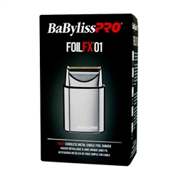BABYLISS PRO SHAVER CORD/CORDLESS METAL DOUBLE FOIL SILVER FOILFX01 #FXFS1 (LIMIT 2 PC)