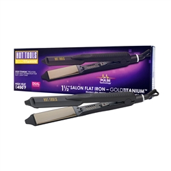 HOT TOOLS SALON FLAT IRON GOLD TITANIUM MODERN SLIM 1-1/2â€³ #7107F