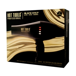 HOT TOOLS BLACK GOLD IONIC AC MOTOR SALON DRYER BLACK GOLD #7008BG