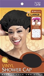 #184 XL VINYL SHOWER CAP / BLACK (DZ)