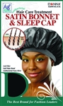 #22050 SATIN BONNET & SLEEP CAP / BLACK (DZ)