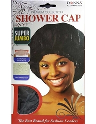 DONNA SHOWER CAP SUPER JUMBO BLACK #22164 (12PC)