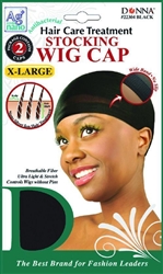 #22304 2CAPS XL ANTIBACTERIAL STOCKING WIG CAP / BLACK (DZ)