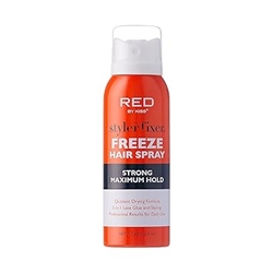 Red by Kiss Styler Fixer Freeze Hair Spray Strong Maximum Hold 2-In-1 Lace Glue and Styling 2oz(EA)