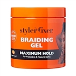 Red by Kiss Braiding Gel Maximum Hold Styler Fixer for Box Braids & Cornrows, Hydrating, Conditioning, Long-Lasting Frizz Control, 4C Moisturizing, Nourishing High Shine, No Flake (32 fl. oz.)(EA)
