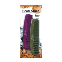 ANNIE PEARL SHINE COMB (POCKET) 2 CT ASSORTED COLOR #145 (12 Pack)