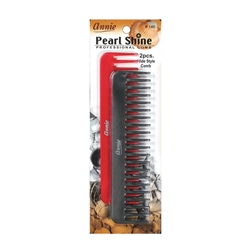 ANNIE PEARL SHINE COMB (WIDE TOOTH) 2 CT ASSORTED COLOR #146 (12 Pack)