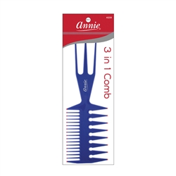 ANNIE 3 IN 1 COMB ASSORTED COLOR LARGE #208 (12 Pack)